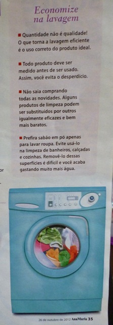 parte da matéria O jeito certo de lavar sem estragar a roupa,  Revista Ana Maria out2012